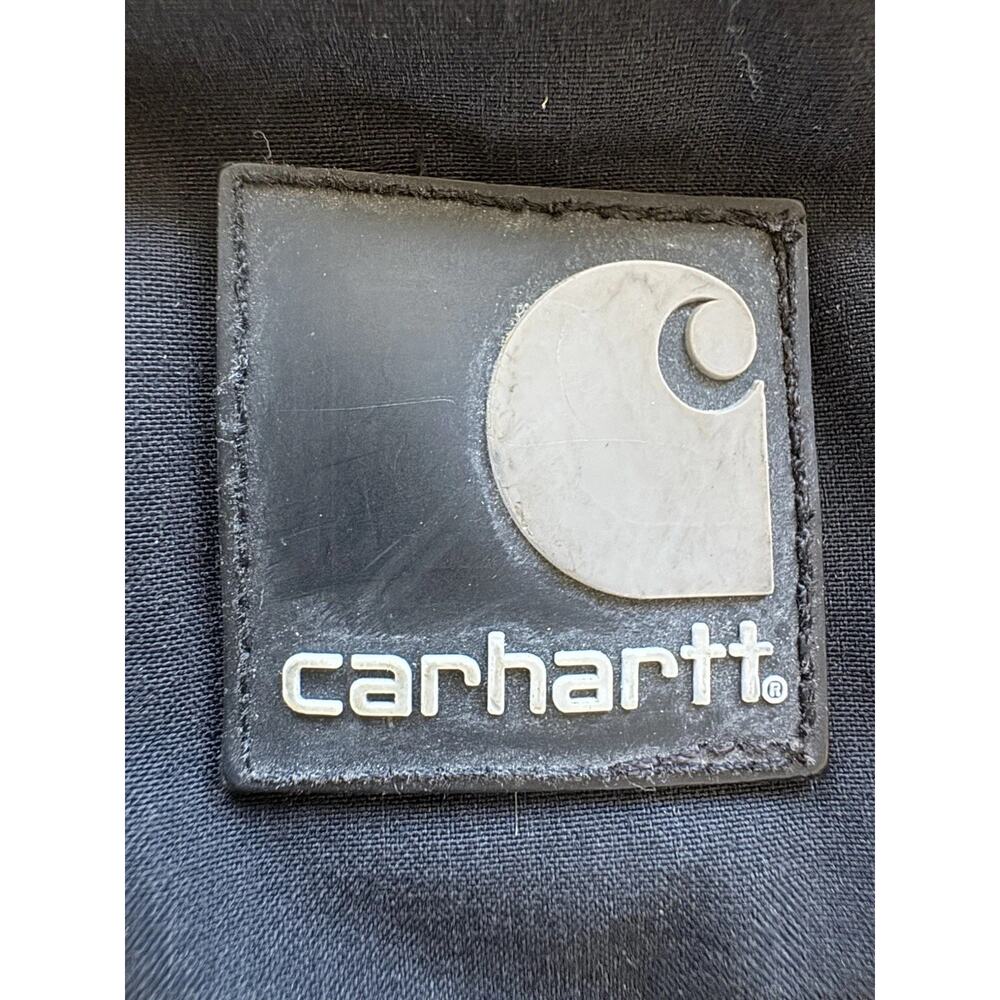 Carhartt J176 Black Softshell Jacket Fleece Lined Workwear Men’s Medium Full Zip - Picture 5 of 5